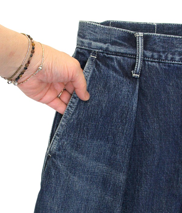 Selvage Denim Two Tuck Wide Pants