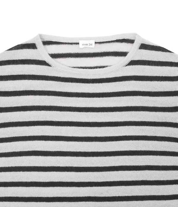 Boat Neck Border (Oyster/Dk.navy)