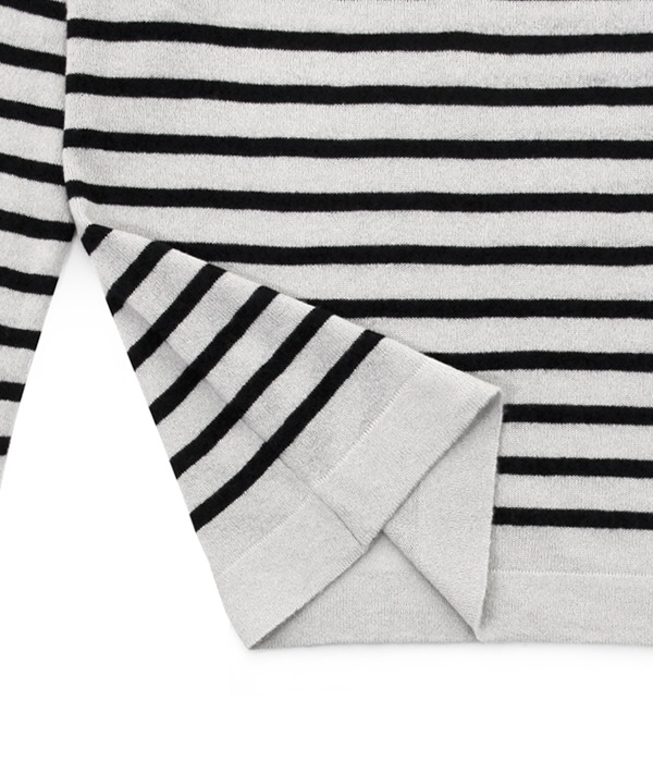 Boat Neck Border (Oyster/Dk.navy)