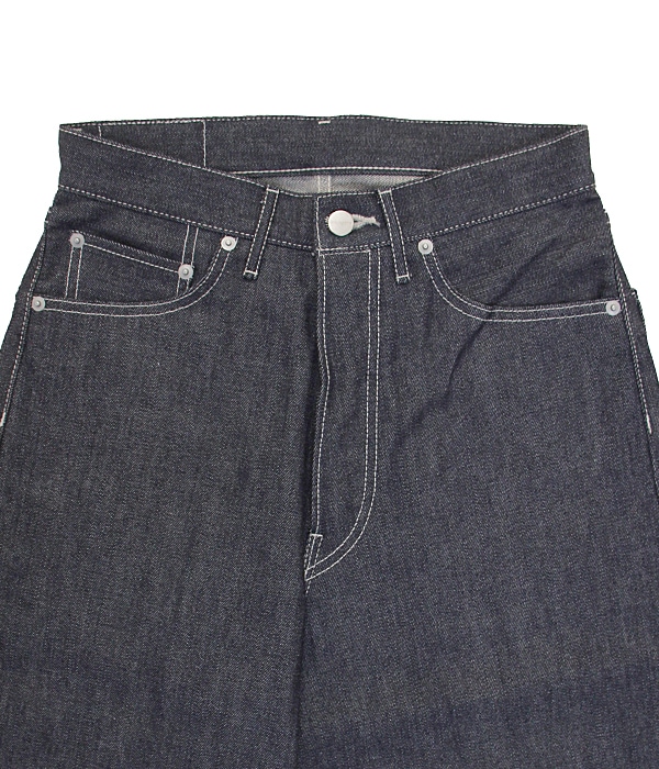 Selvage Denim Five Pocket Wide Straight Pants-RIGID