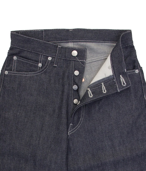 Selvage Denim Five Pocket Wide Straight Pants-RIGID