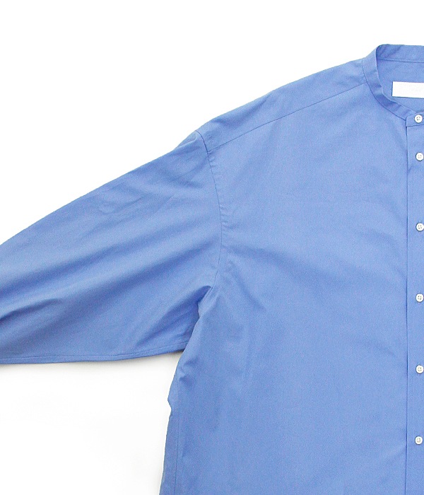 High Count Broad L/S Over sized Band Collar Shirt
