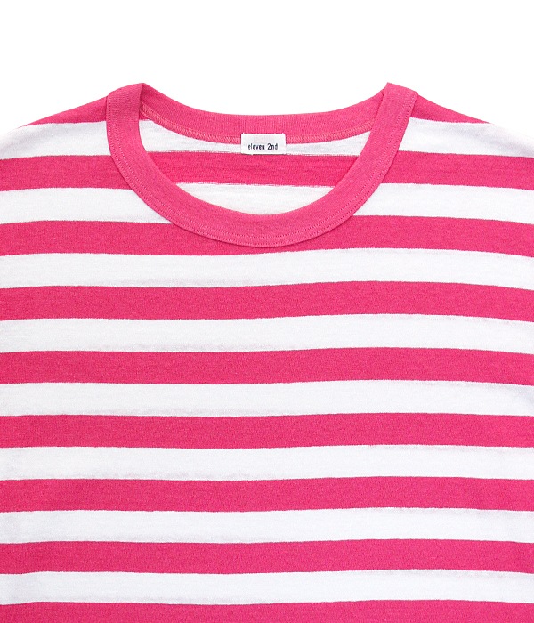 Cotton Border Jersey Long T-shirt