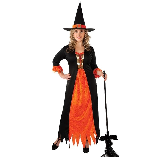 ゴシックウィッチ｜ロング丈 魔女コスチューム｜ハロウィン 仮装 衣装 レディース 魔法使い コスプレ 黒ドレス