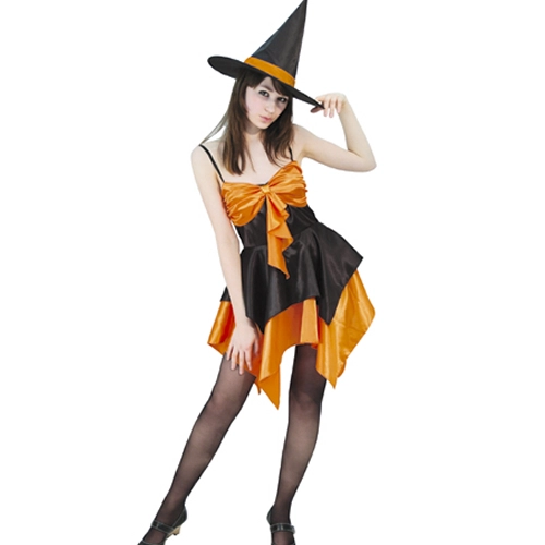 オレンジドレッシーウィッチ｜ハロウィン 魔女 衣装 レディース コスチューム 仮装 イベント向け