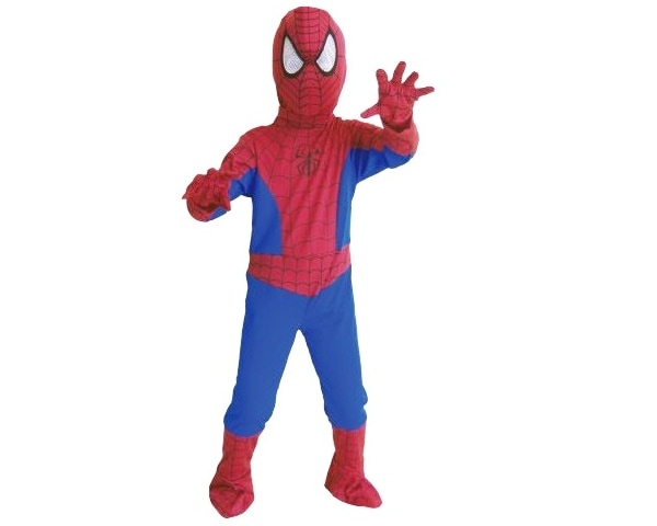 【子供用スパイダーマンコスチューム】マスク・ジャンプスーツ・グローブ付き3点セット｜ハロウィン仮装100〜160cm対応