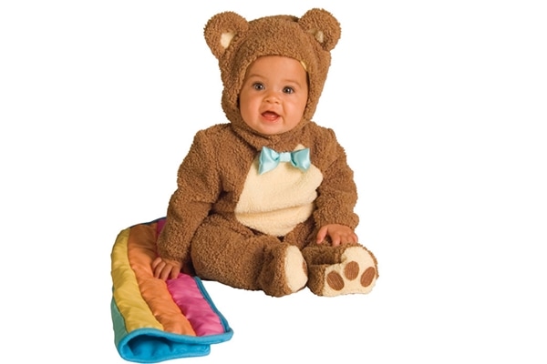 【赤ちゃんクマ着ぐるみコスチューム】ブランケット付きふわもこロンパース｜ハロウィン・出産祝いにおすすめ