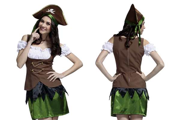 ブラウンパイレーツレディ｜女海賊コスチューム ハロウィン衣装