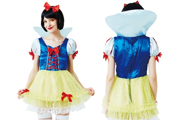 スノーホワイトガール｜白雪姫風コスチューム パニエ付きワンピース＆カチューシャ