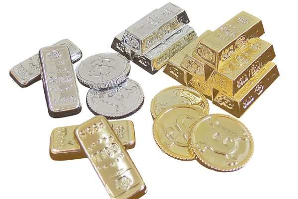 金銀トレジャー 水に浮く宝物おもちゃ｜2色6種アソート｜48mmカプセル対応｜100個セット