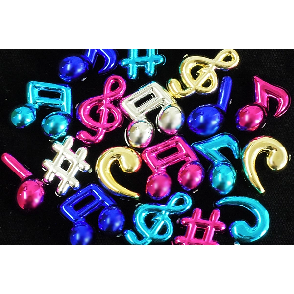 水に浮くキラキラ音符＆記号おもちゃセット｜ト音記号・シャープ・音符モチーフ｜縁日・プールイベント向け｜100個入り
