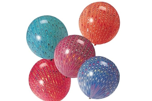 職人の技が光るマーブル模様！マーブルパンチボール（ピーコックパンチボール）｜直径45cm・50枚セット