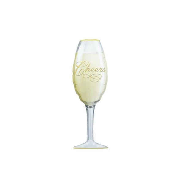お祝いムード満点！「Cheers」入りシャンパングラス風船（5枚セット）