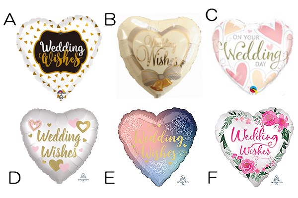 ウエディングタイトルハート風船（５枚）