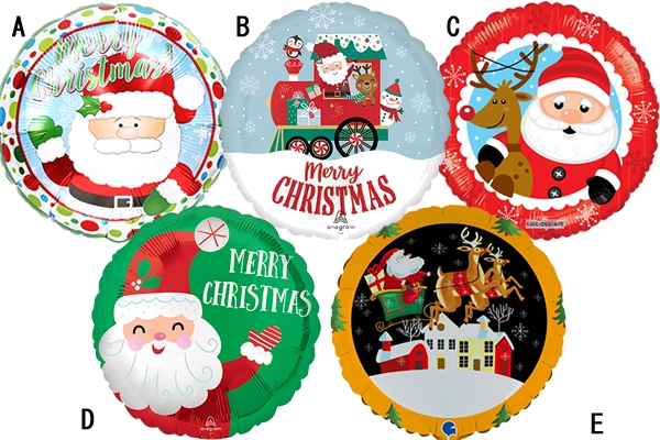 サンタデザイン風船（5枚）