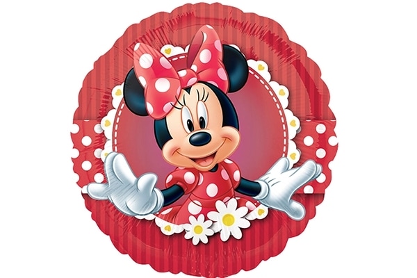 元気いっぱいのミニーがキュート！リボン模様ミニーUFO型フィルム風船（43cm）