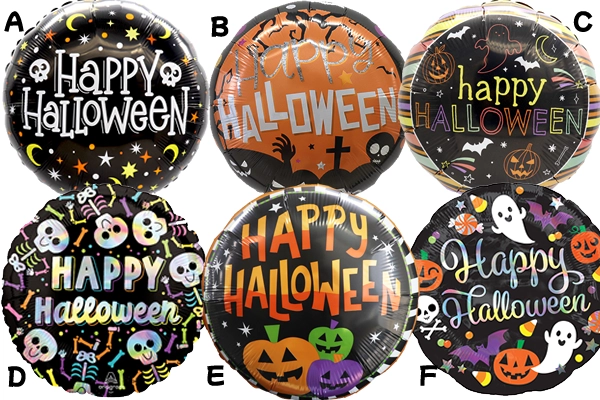 ハッピーハロウィンタイトル風船（UFO型フィルムタイプ５枚）