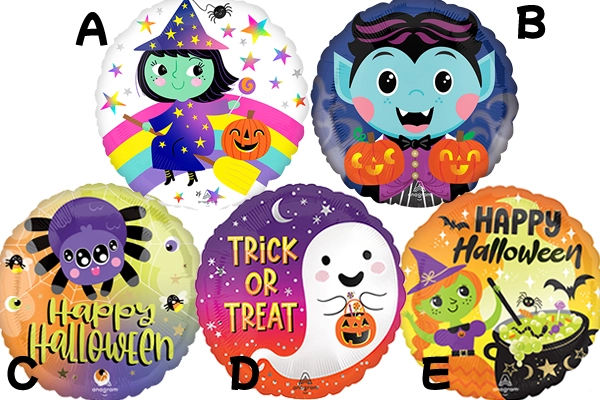 ハロウィンキャラクター風船（UFO型フィルムタイプ５枚）
