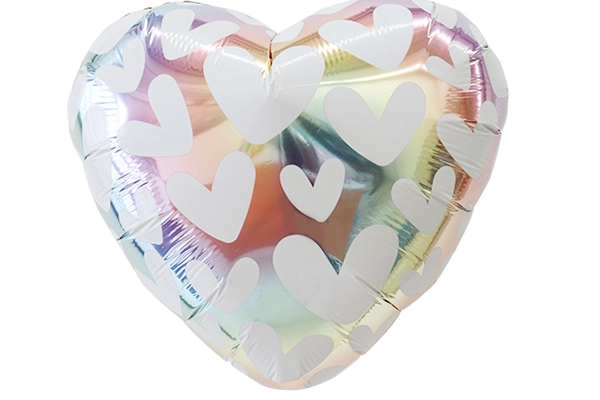 レインボーアンドハートパターン風船5枚