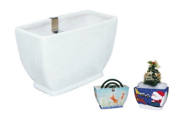 多用途で楽しめる陶器のマルチポット｜香取線香用フック付き・釉薬コーティングで水もOK！