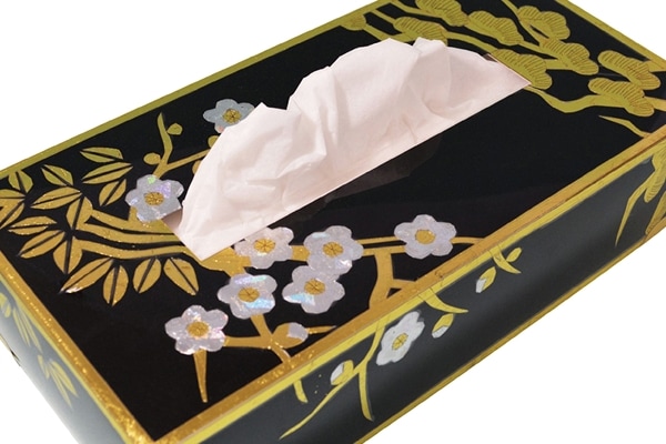 蒔絵装飾ティッシュケース