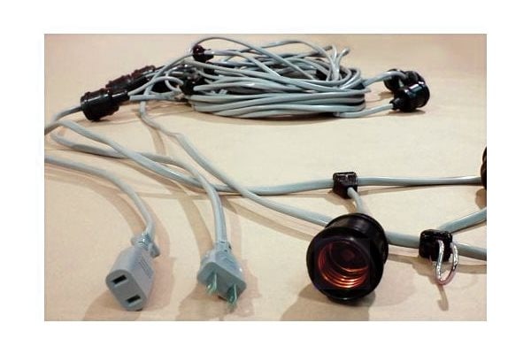 お祭りやイベントに！防水対応 国産提灯用ソケットコード｜E26電球対応・20m｜NEW
