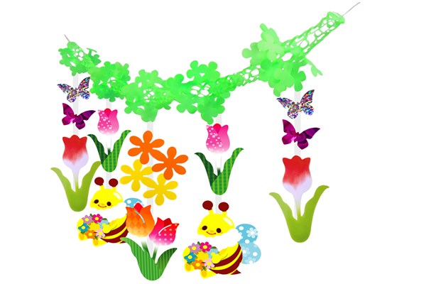 ミツバチチューリップガーランド