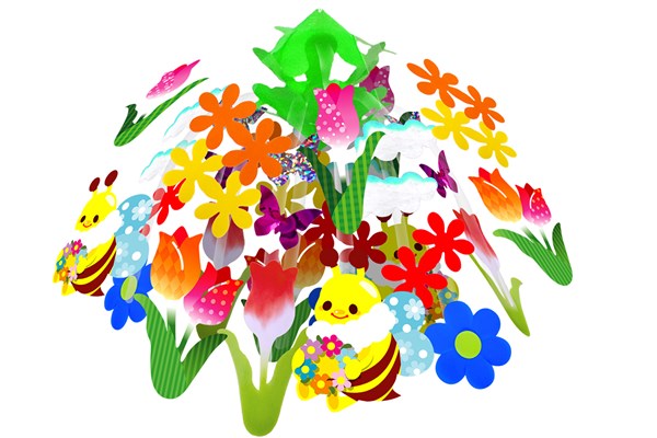 ミツバチチューリップ吊り飾り