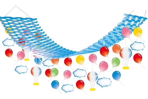 風船と気球のプリーツハンガー