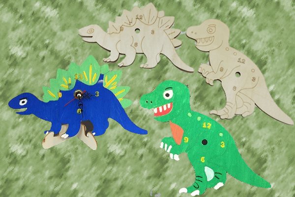 恐竜手作り木時計