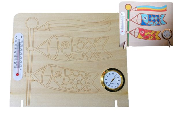 鯉のぼり木の時計絵付けキット(完売）