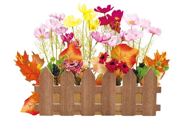 コスモス垣根造花スタンド｜秋を彩る華やかディスプレイ装飾