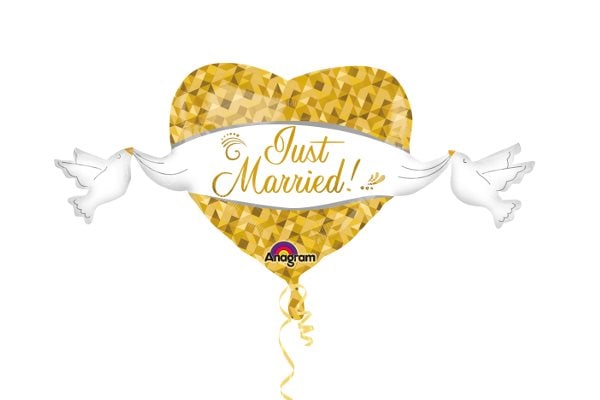 ジャストマリッドハートバルーン（5枚）