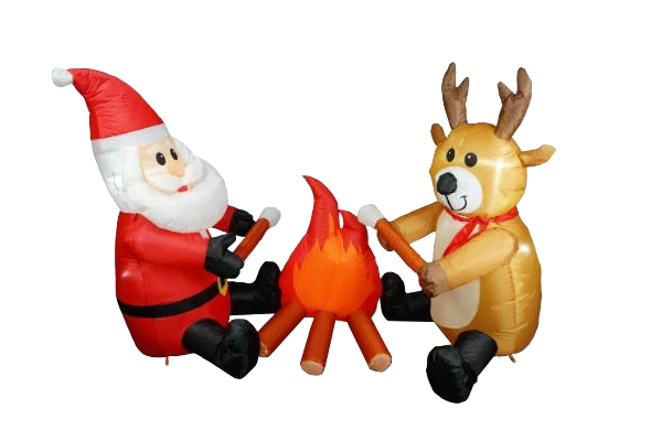 エアーディスプレイ サンタ＆トナカイ（LEDライト付き・自動送風機内蔵）