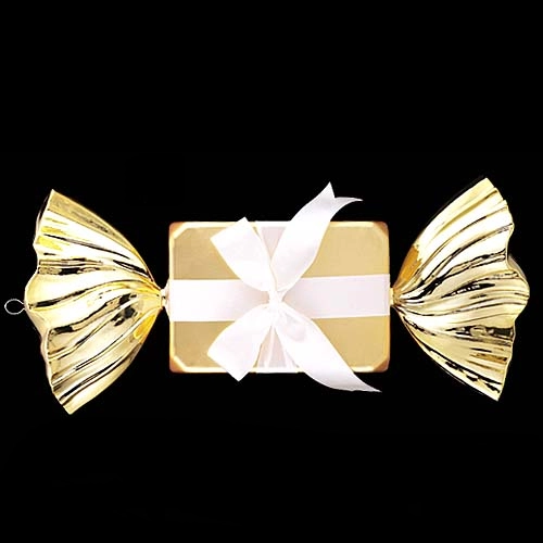 45cmホワイトリボンシャイニーキャンディ ゴールド クリスマス 吊り下げオーナメント