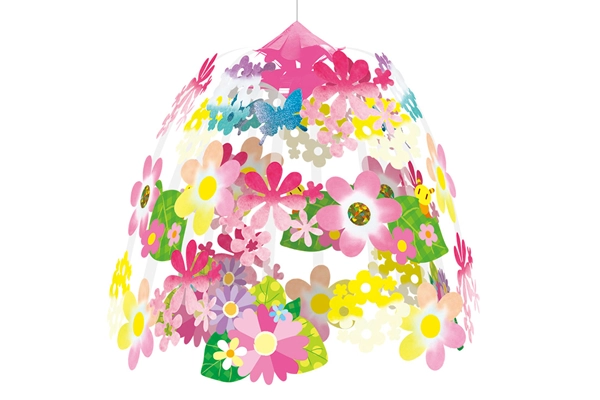 パステルフラワー二段吊り飾り