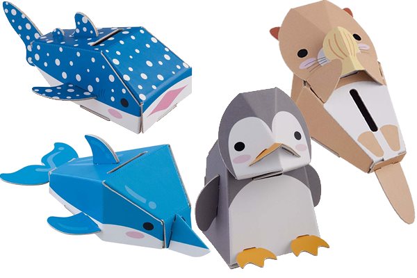 水族館ダンボール貯金箱