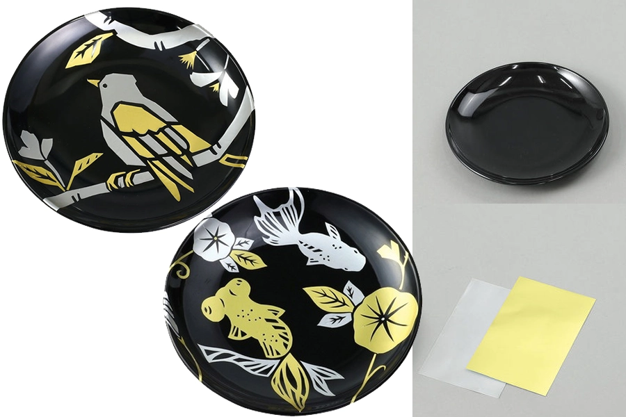 象嵌風めいめい皿工作キット（金銀シール付き）