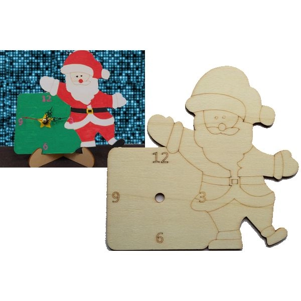 クリスマス工作キット｜サンタの木製お絵かき時計（送料無料）