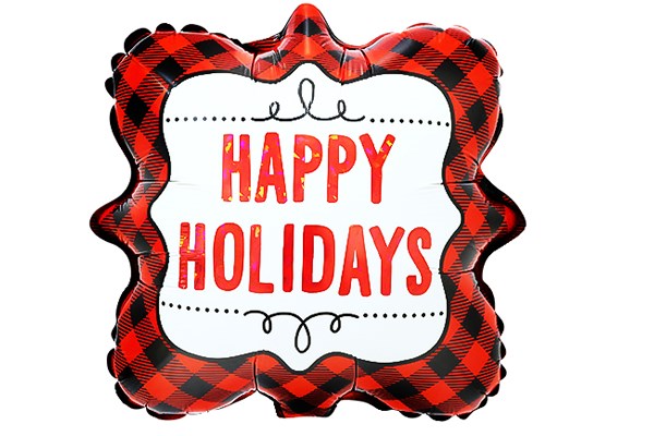 ハッピーホリデーチェック風船5枚