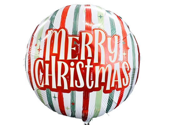 クリスマスレトロストライプス風船5枚