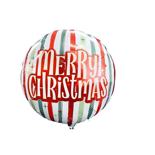 クリスマスレトロストライプス風船5枚