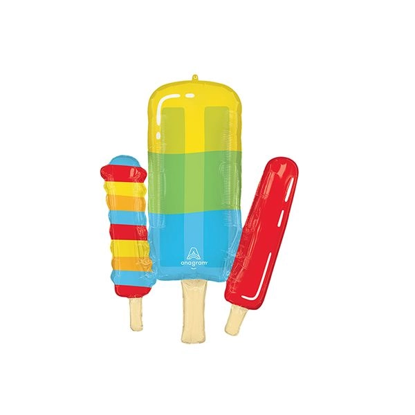 夏の定番スイーツをPOPに演出！アイスバー風船 5枚セット｜ひんやりスイーツコーナーの販促に最適！