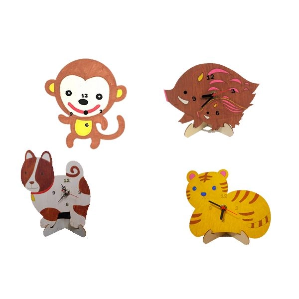干支動物木時計(在庫限り）
