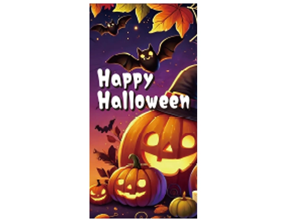 ハロウィンパンプキン＆バットタペストリー