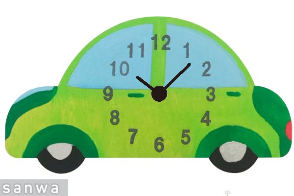 お絵描き時計くるま