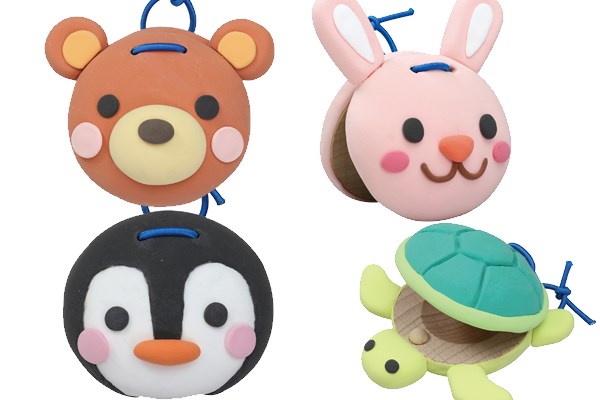 粘土でデザイン動物カスタネット