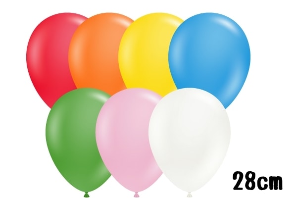 カラフルで使いやすい！ゴム風船7色アソート 11インチ（約28cm）｜100
