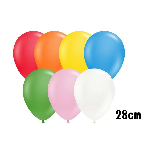 カラフルで使いやすい！ゴム風船7色アソート 11インチ（約28cm）｜100枚セット