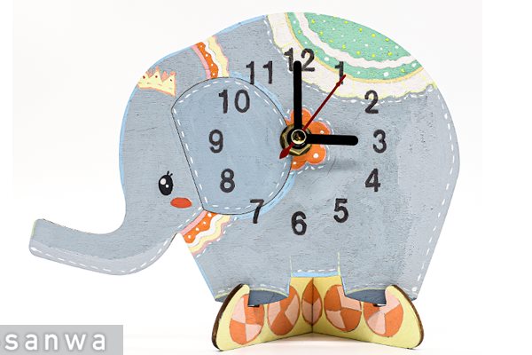 お絵描き時計ゾウさん